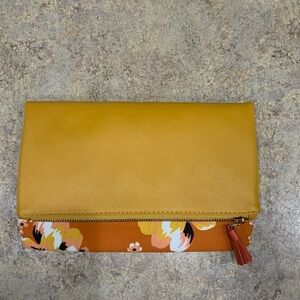 Rachel Pally Zahara Reversible Clutch Purse Orange Floral Handbag